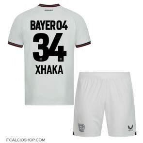 Bayer Leverkusen Granit Xhaka #34 Seconda Maglia Bambino 2023-24 Manica Corta (+ Pantaloni corti)